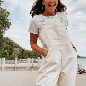 NWOT SHOP WE WORE WHAT CREAM OVERALLS